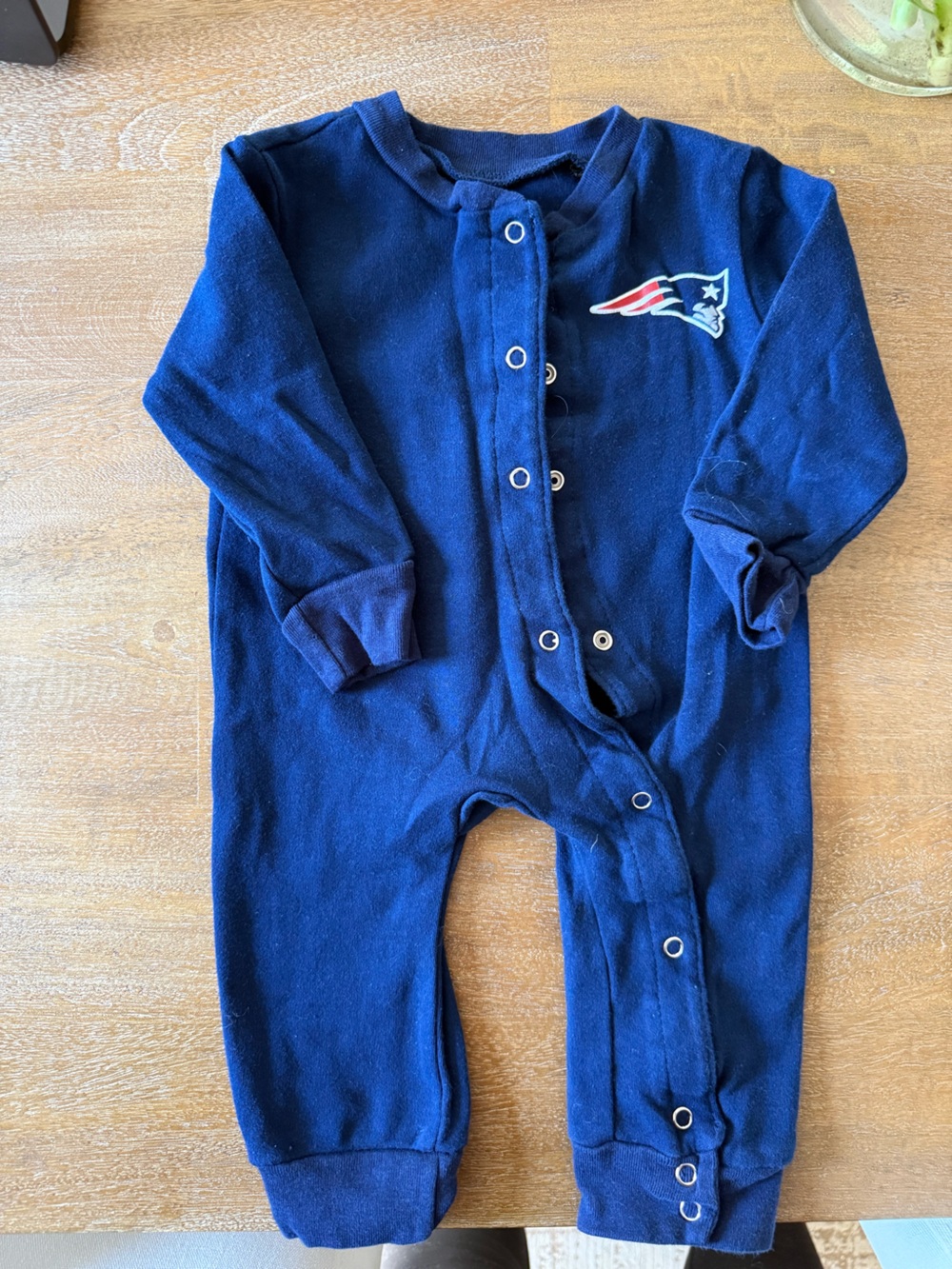 New England Patriots Navy Infant Snap Romper